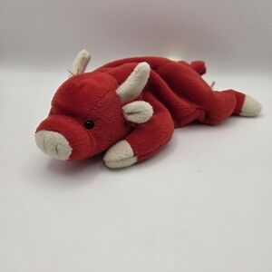 Ty Beanie Baby Snort The Red Bull 1995 Vintage Retired Plush